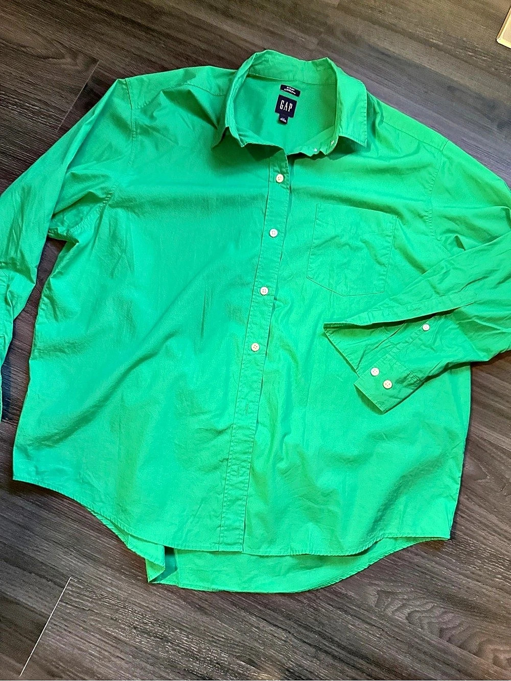 Gap The Big Shirt Green Button Down Shirt Large